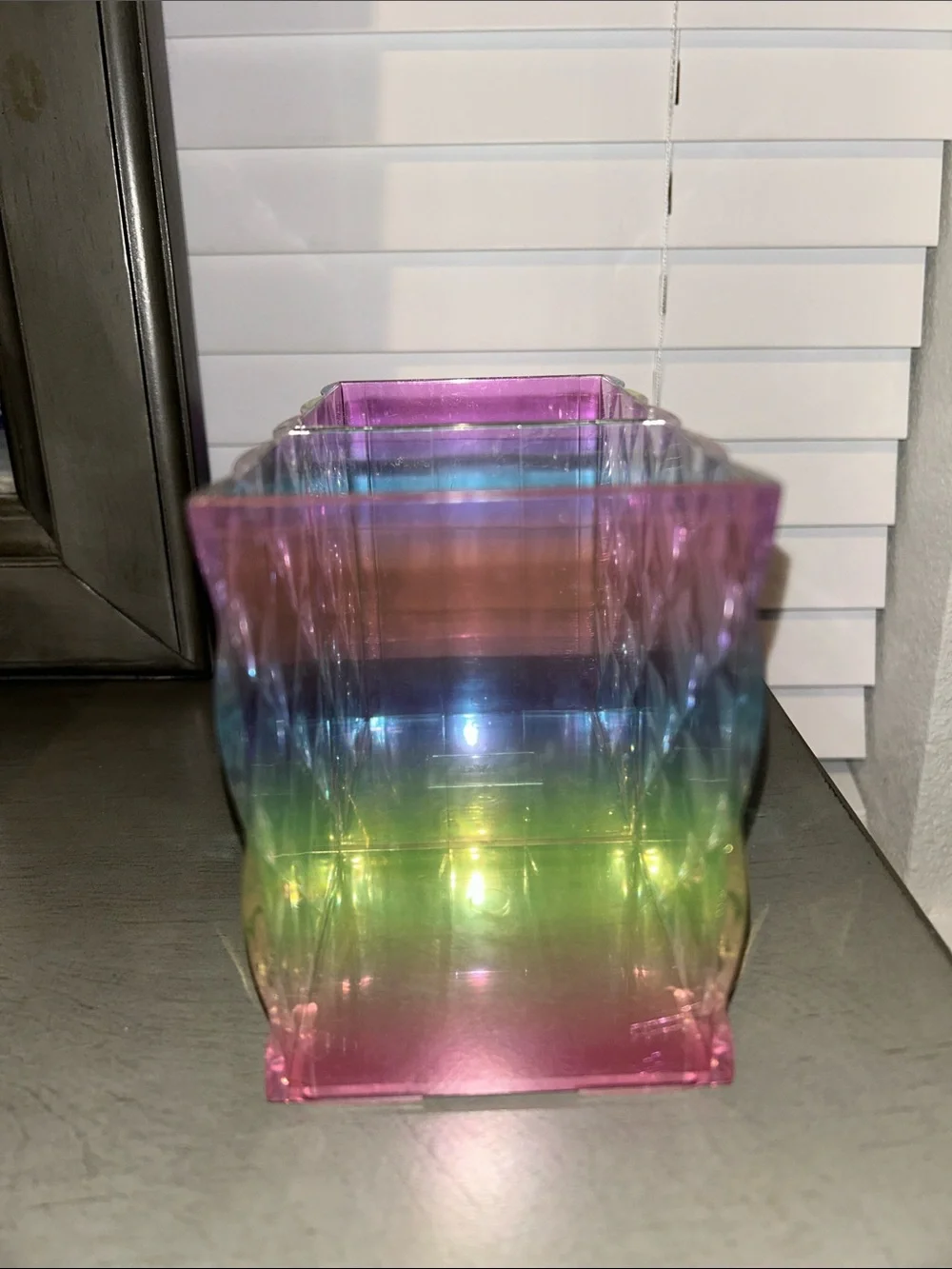 Iridescent Rainbow Pencil Holder or Decorative piece.